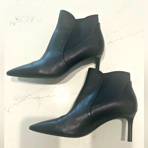 Cole Haan Black Leather Pointed Ankle Booties